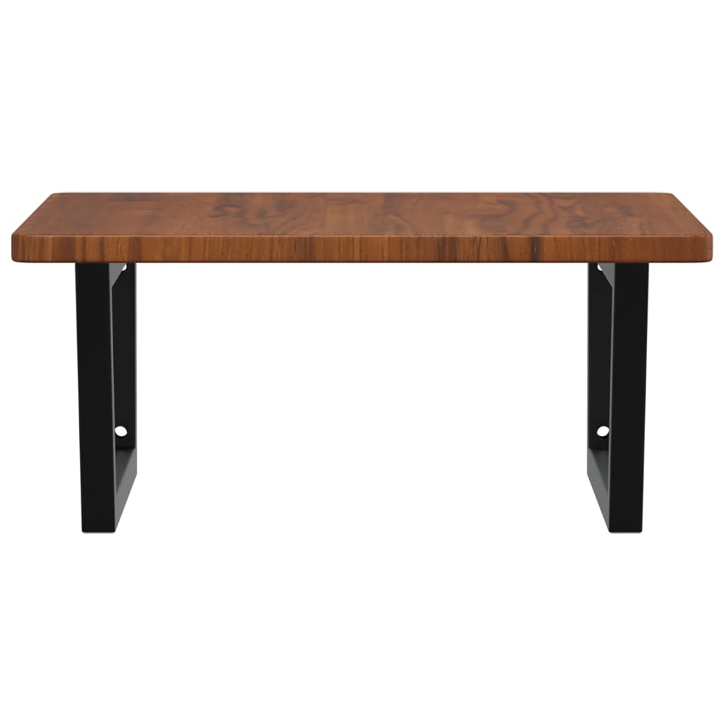 vidaXL Ράφι Νιπτήρα Τοίχου από Ατσάλι / Μασίφ Ξύλο Δρυός