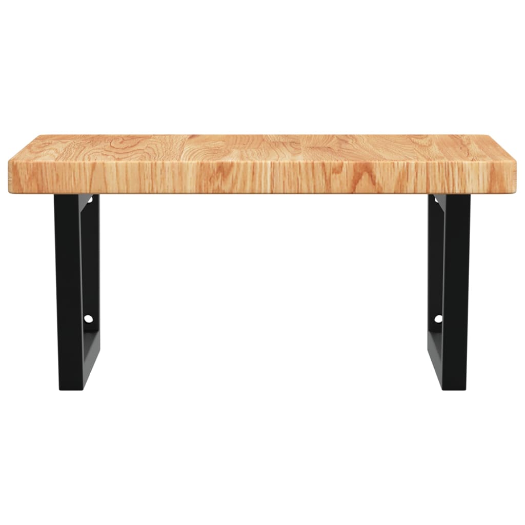 vidaXL Ράφι Νιπτήρα Τοίχου από Ατσάλι / Μασίφ Ξύλο Δρυός