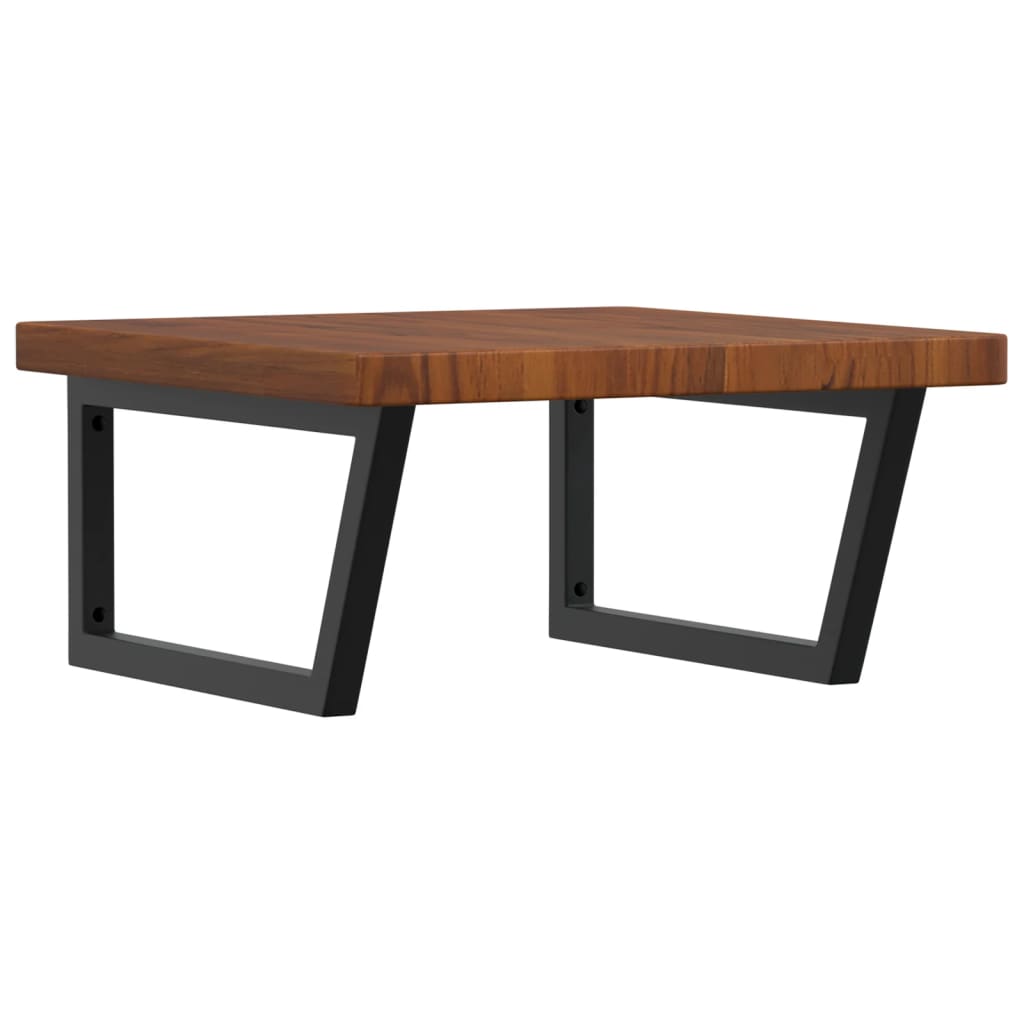 vidaXL Ράφι Νιπτήρα Τοίχου από Ατσάλι / Μασίφ Ξύλο Δρυός