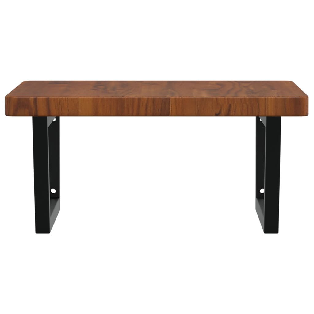 vidaXL Ράφι Νιπτήρα Τοίχου από Ατσάλι / Μασίφ Ξύλο Δρυός