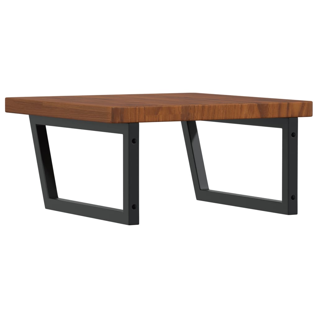 vidaXL Ράφι Νιπτήρα Τοίχου από Ατσάλι / Μασίφ Ξύλο Δρυός