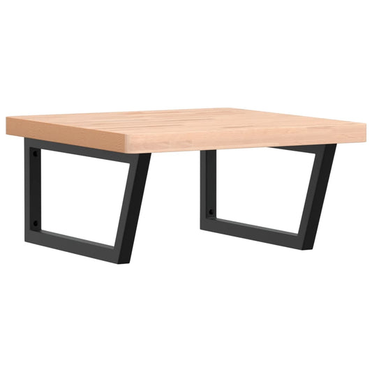 vidaXL Ράφι Νιπτήρα Τοίχου από Ατσάλι / Μασίφ Ξύλο Οξιάς