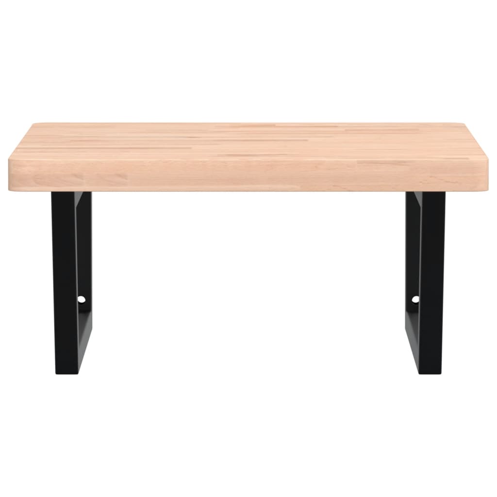 vidaXL Ράφι Νιπτήρα Τοίχου από Ατσάλι / Μασίφ Ξύλο Οξιάς