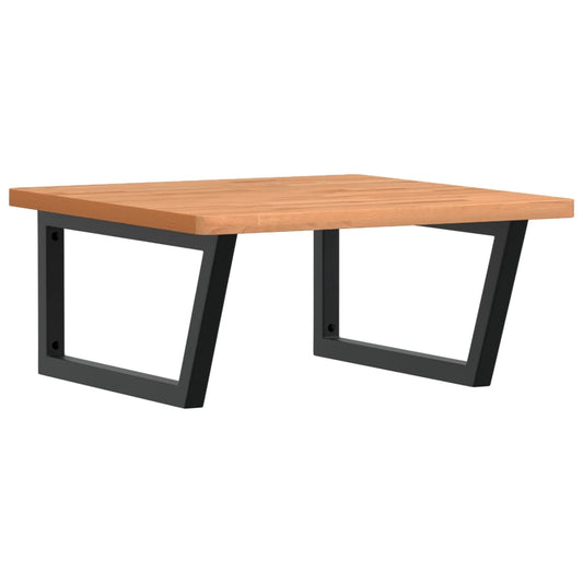 vidaXL Ράφι Νιπτήρα Τοίχου από Ατσάλι / Μασίφ Ξύλο Οξιάς