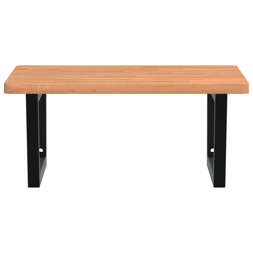 vidaXL Ράφι Νιπτήρα Τοίχου από Ατσάλι / Μασίφ Ξύλο Οξιάς