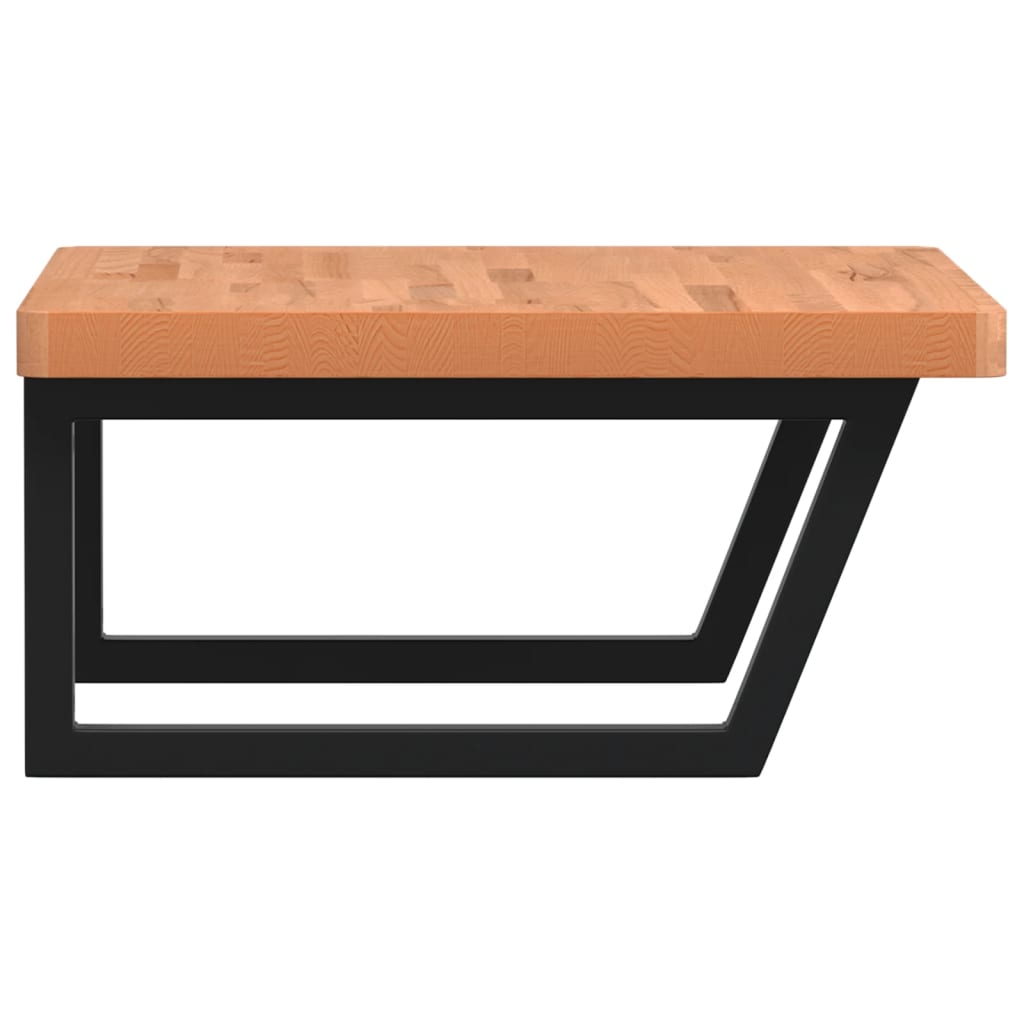 vidaXL Ράφι Νιπτήρα Τοίχου από Ατσάλι / Μασίφ Ξύλο Οξιάς