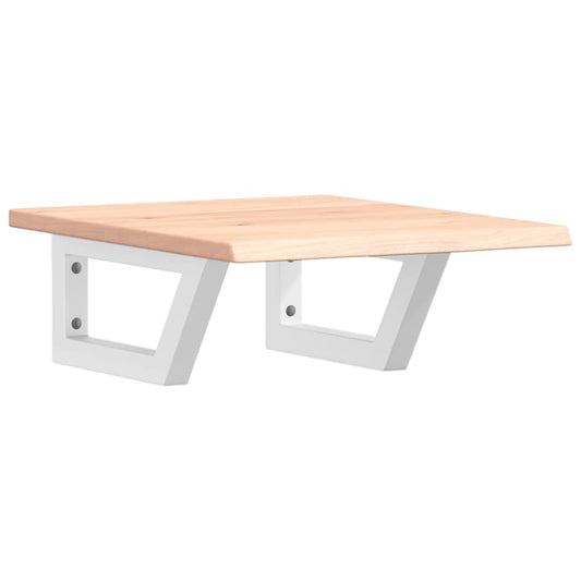 vidaXL Ράφι Νιπτήρα Τοίχου από Ατσάλι / Μασίφ Ξύλο Δρυός