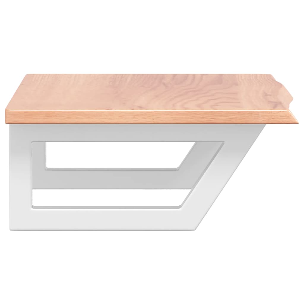 vidaXL Ράφι Νιπτήρα Τοίχου από Ατσάλι / Μασίφ Ξύλο Δρυός