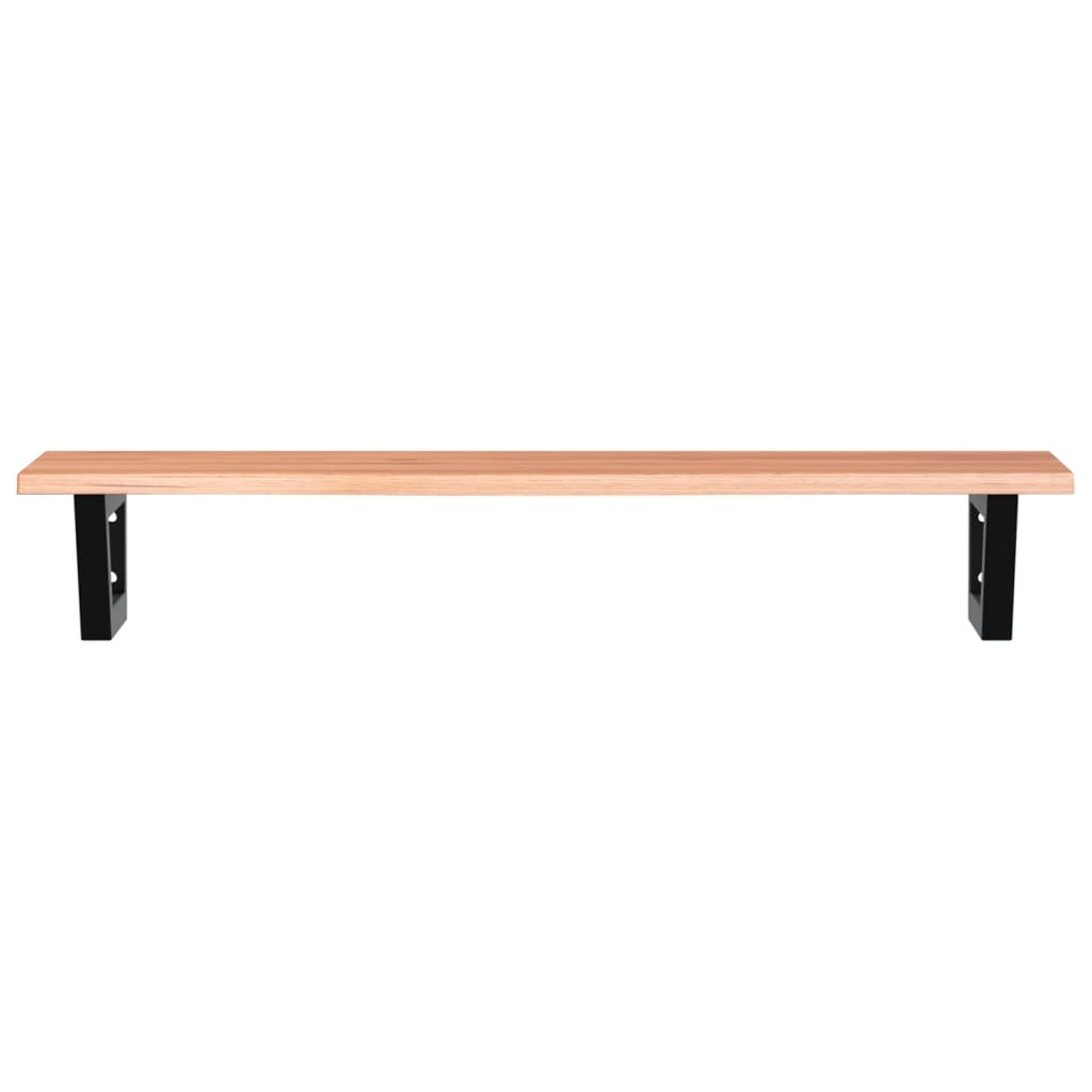 vidaXL Ράφι Νιπτήρα Τοίχου από Ατσάλι / Μασίφ Ξύλο Δρυός