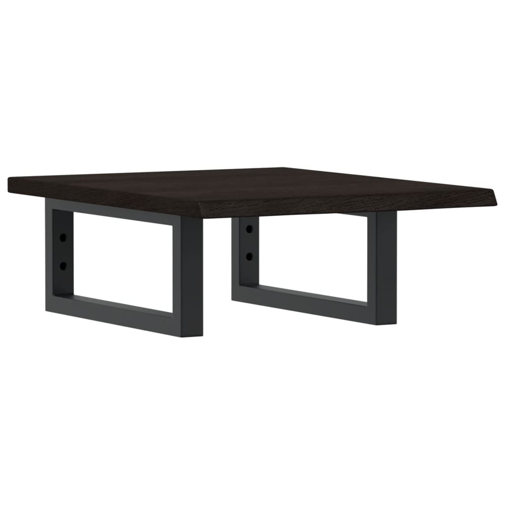 vidaXL Ράφι Νιπτήρα Τοίχου από Ατσάλι / Μασίφ Ξύλο Δρυός