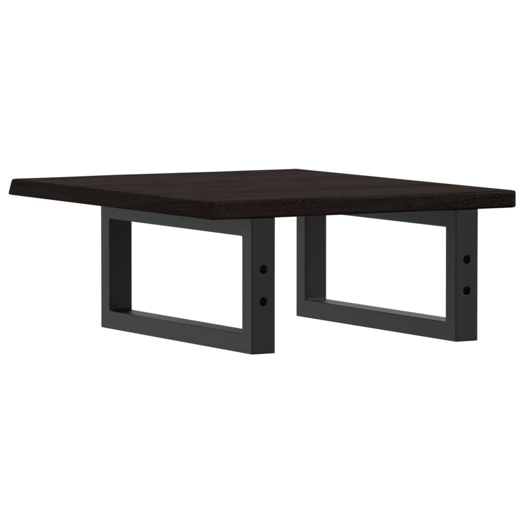 vidaXL Ράφι Νιπτήρα Τοίχου από Ατσάλι / Μασίφ Ξύλο Δρυός