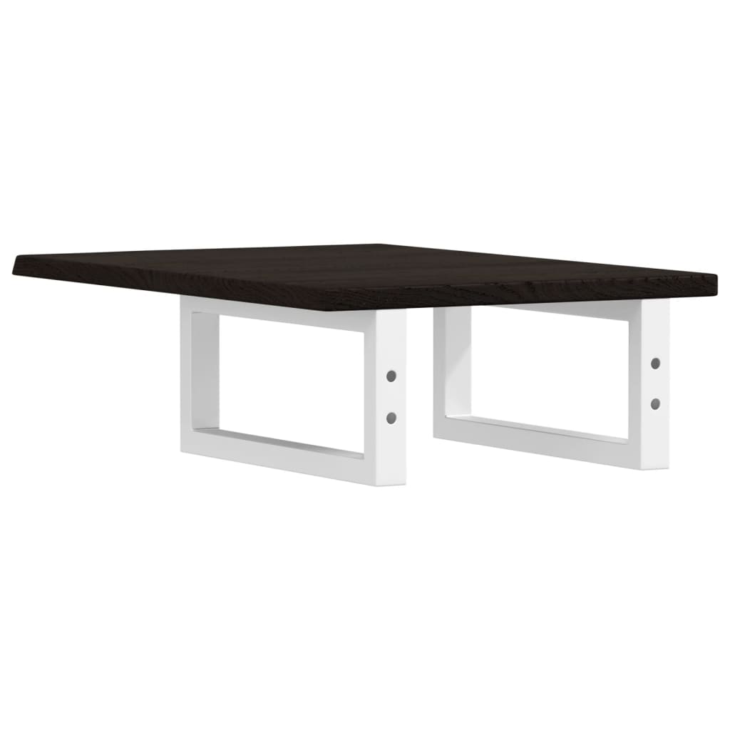 vidaXL Ράφι Νιπτήρα Τοίχου από Ατσάλι / Μασίφ Ξύλο Δρυός