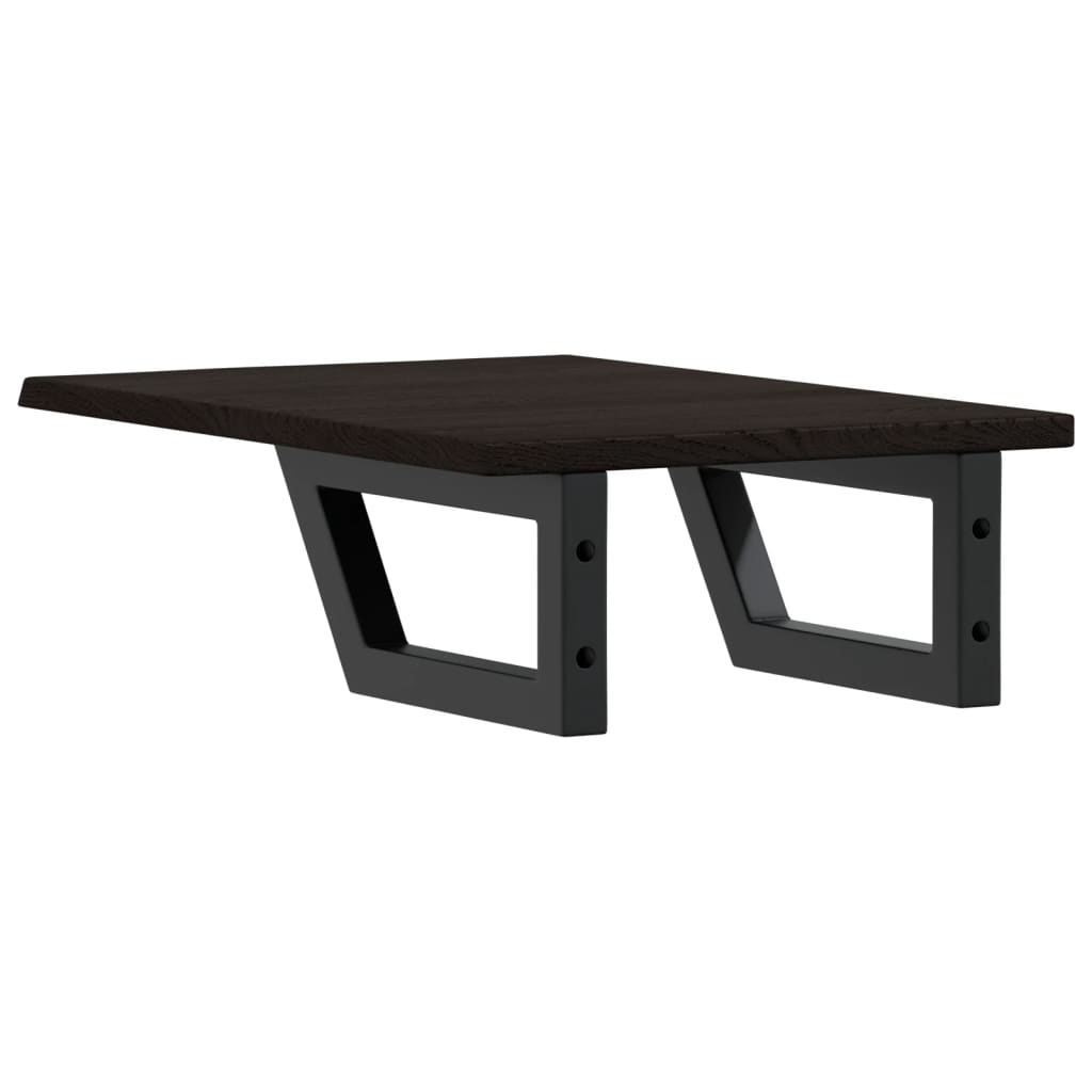 vidaXL Ράφι Νιπτήρα Τοίχου από Ατσάλι / Μασίφ Ξύλο Δρυός