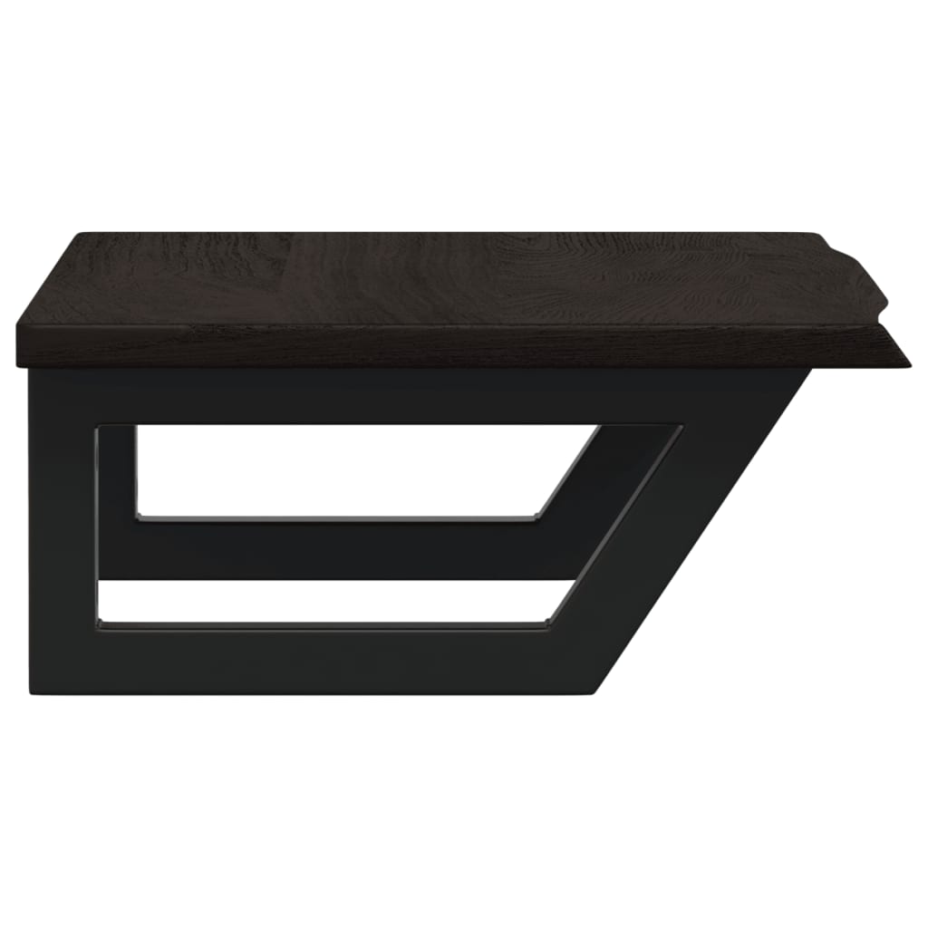 vidaXL Ράφι Νιπτήρα Τοίχου από Ατσάλι / Μασίφ Ξύλο Δρυός