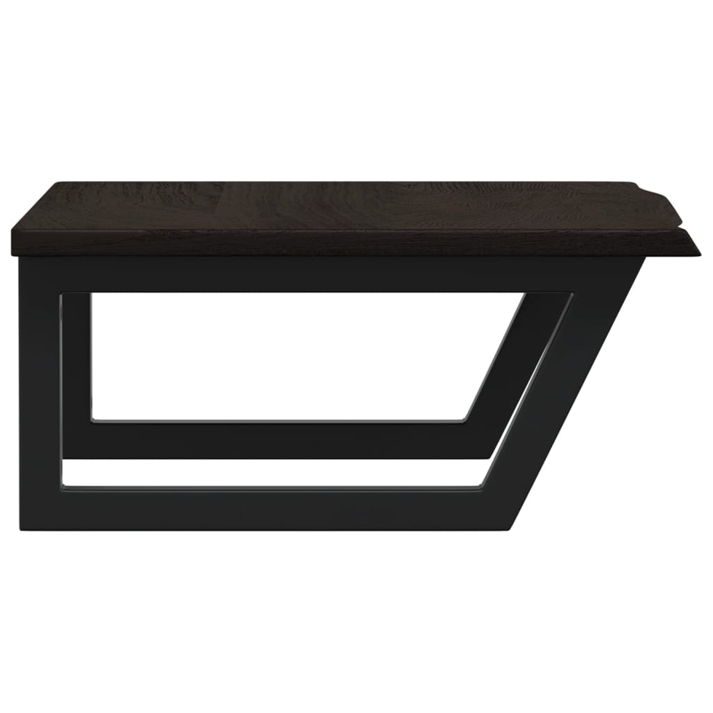 vidaXL Ράφι Νιπτήρα Τοίχου από Ατσάλι / Μασίφ Ξύλο Δρυός