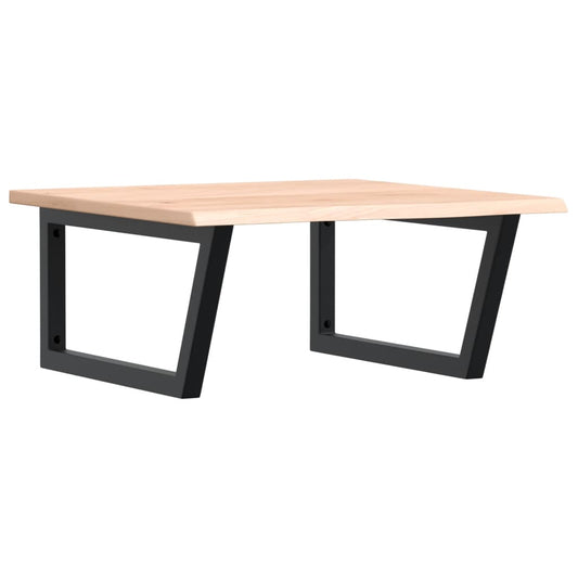 vidaXL Ράφι Νιπτήρα Τοίχου από Ατσάλι / Μασίφ Ξύλο Δρυός