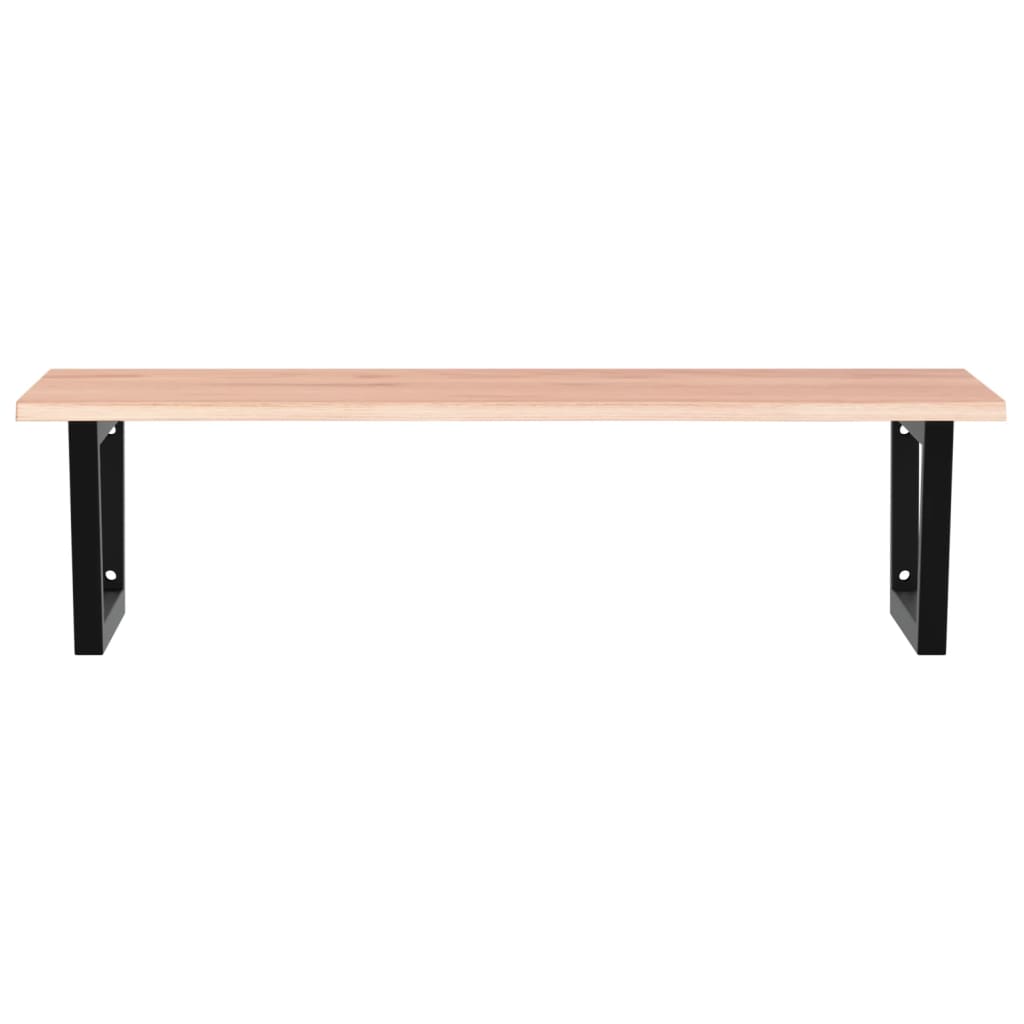 vidaXL Ράφι Νιπτήρα Τοίχου από Ατσάλι / Μασίφ Ξύλο Δρυός