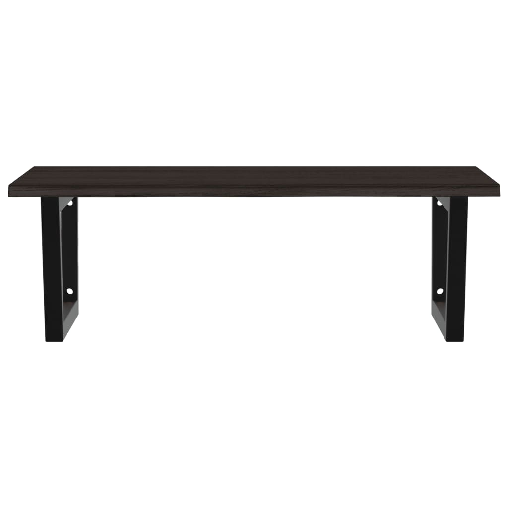 vidaXL Ράφι Νιπτήρα Τοίχου από Ατσάλι / Μασίφ Ξύλο Δρυός