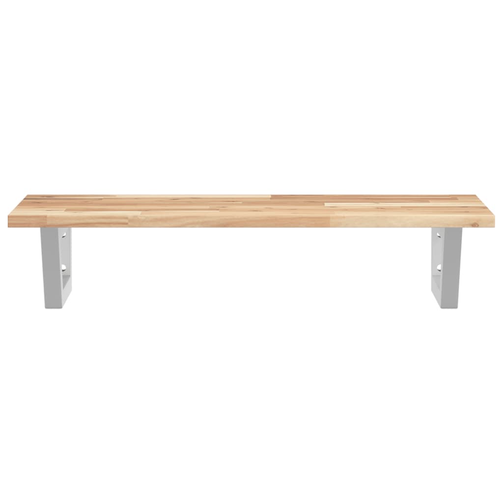 vidaXL Ράφι Νιπτήρα Τοίχου από Ατσάλι / Μασίφ Ξύλο Ακακίας