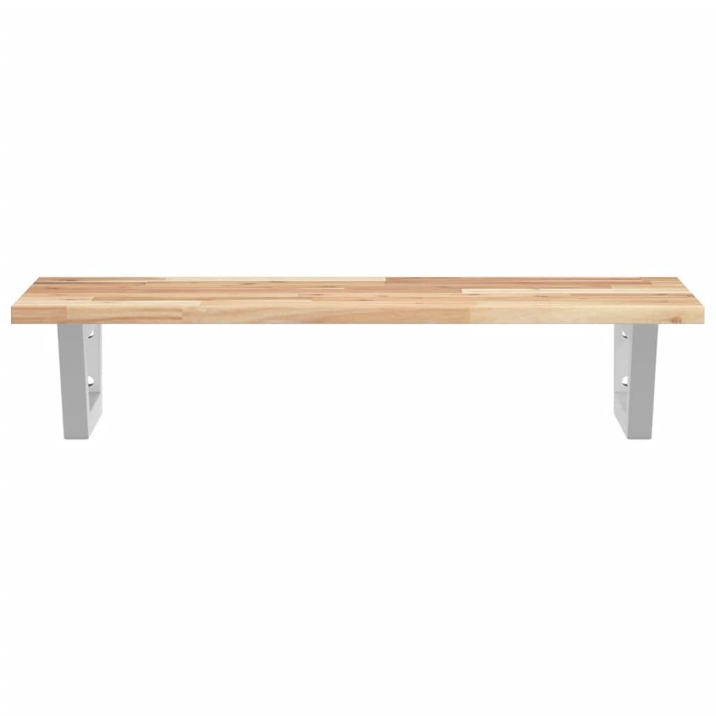 vidaXL Ράφι Νιπτήρα Τοίχου από Ατσάλι / Μασίφ Ξύλο Ακακίας