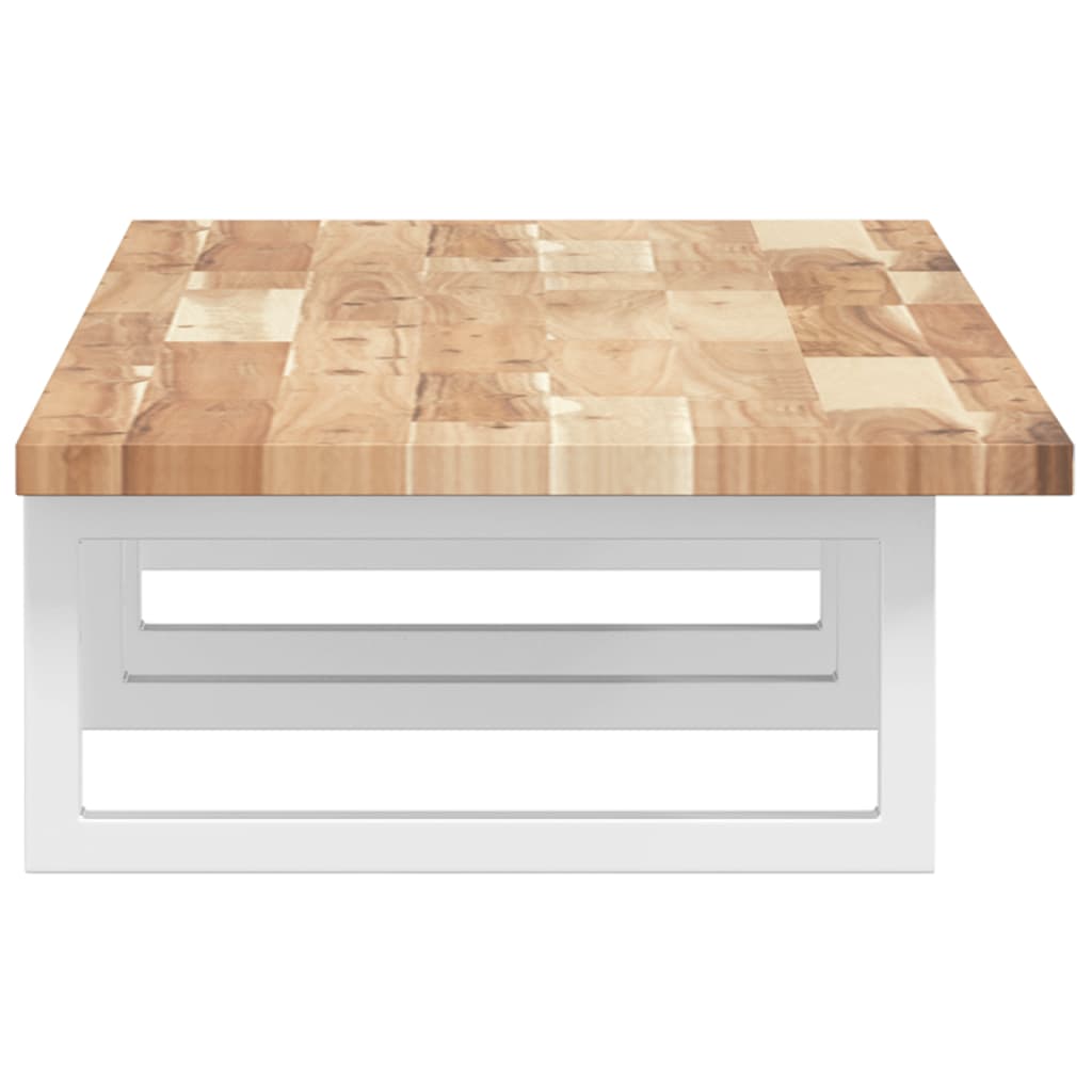 vidaXL Ράφι Νιπτήρα Τοίχου από Ατσάλι / Μασίφ Ξύλο Ακακίας