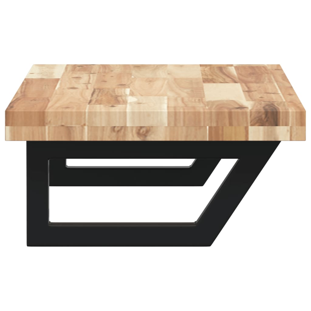 vidaXL Ράφι Νιπτήρα Τοίχου από Ατσάλι / Μασίφ Ξύλο Ακακίας