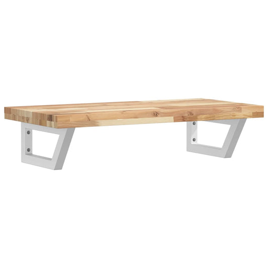 vidaXL Ράφι Νιπτήρα Τοίχου από Ατσάλι / Μασίφ Ξύλο Ακακίας