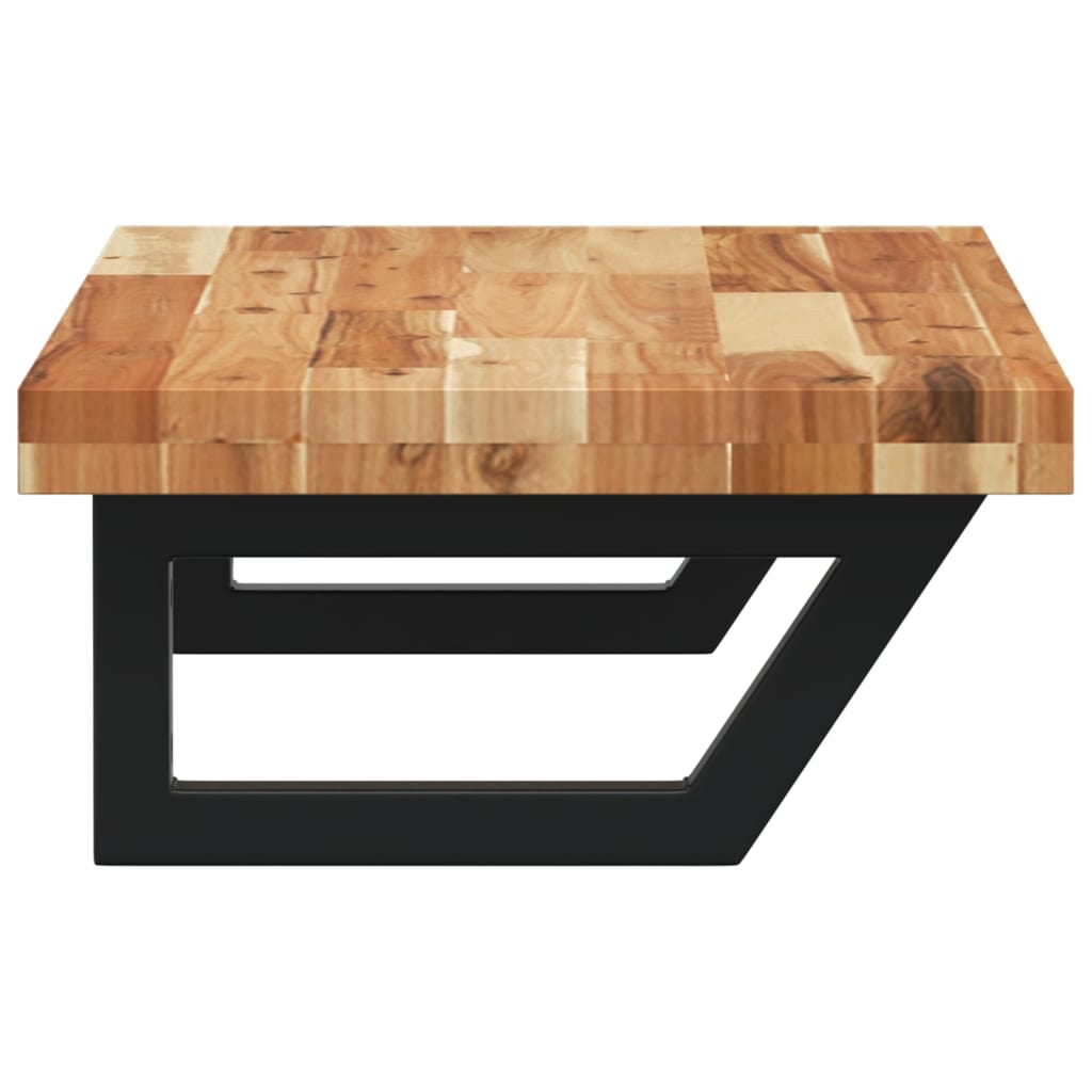 vidaXL Ράφι Νιπτήρα Τοίχου από Ατσάλι / Μασίφ Ξύλο Ακακίας