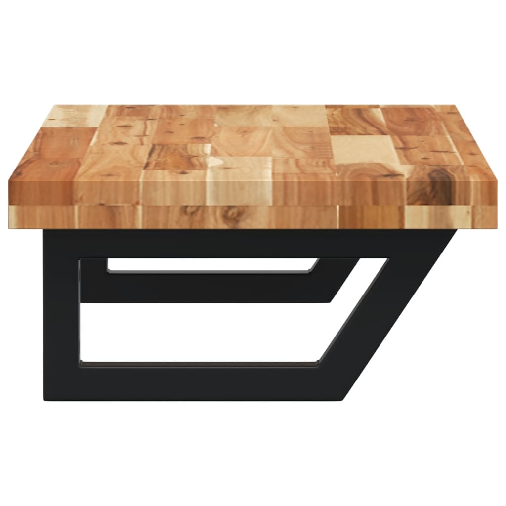 vidaXL Ράφι Νιπτήρα Τοίχου από Ατσάλι / Μασίφ Ξύλο Ακακίας