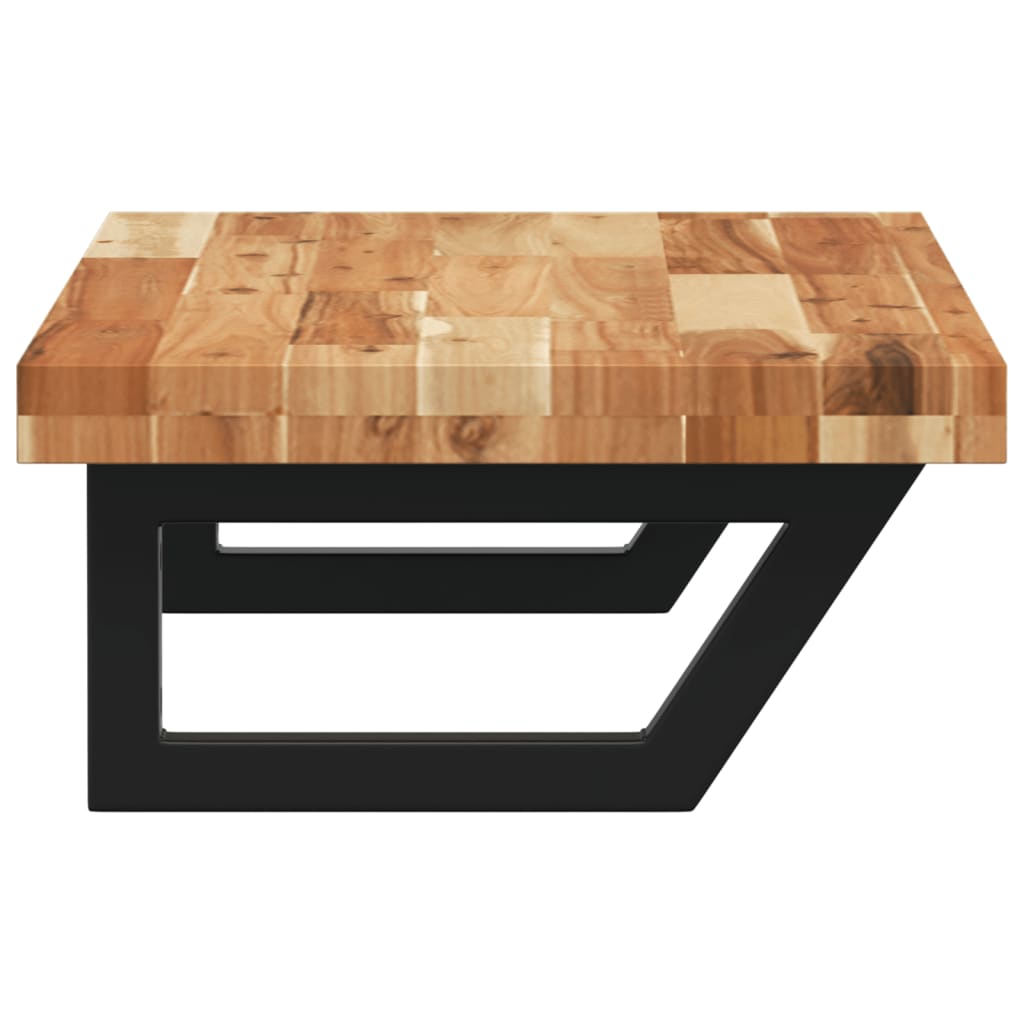 vidaXL Ράφι Νιπτήρα Τοίχου από Ατσάλι / Μασίφ Ξύλο Ακακίας