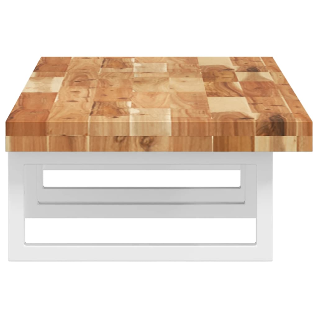 vidaXL Ράφι Νιπτήρα Τοίχου από Ατσάλι / Μασίφ Ξύλο Ακακίας