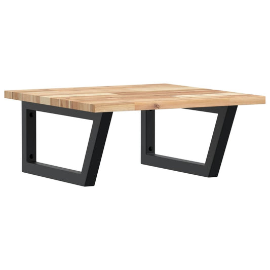 vidaXL Ράφι Νιπτήρα Τοίχου από Ατσάλι / Μασίφ Ξύλο Ακακίας