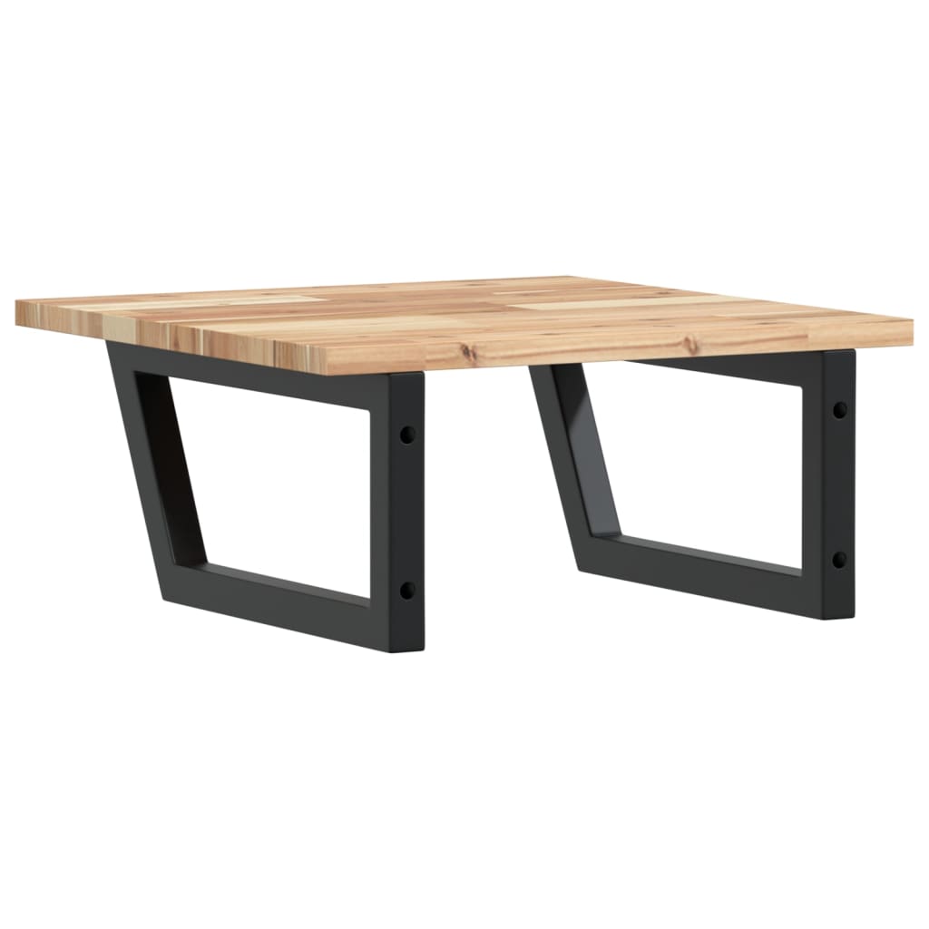 vidaXL Ράφι Νιπτήρα Τοίχου από Ατσάλι / Μασίφ Ξύλο Ακακίας