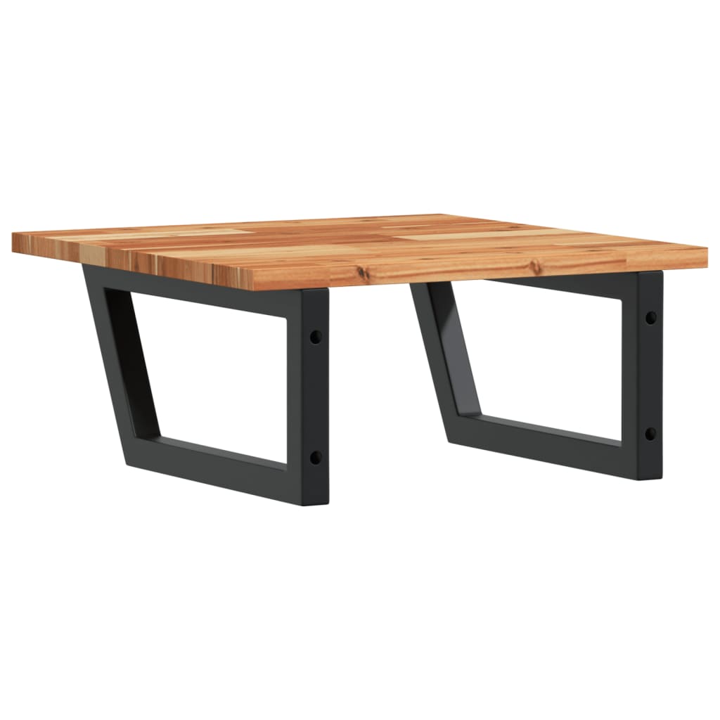 vidaXL Ράφι Νιπτήρα Τοίχου από Ατσάλι / Μασίφ Ξύλο Ακακίας