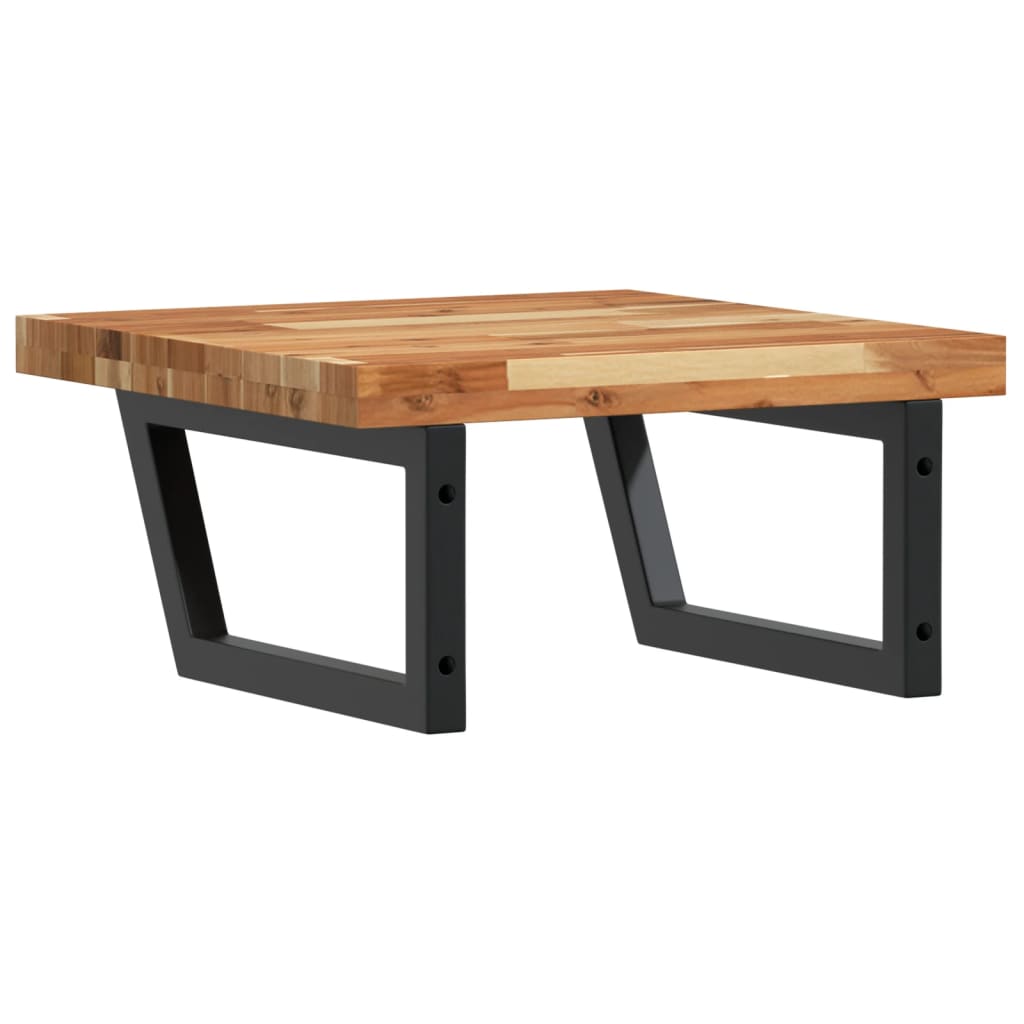 vidaXL Ράφι Νιπτήρα Τοίχου από Ατσάλι / Μασίφ Ξύλο Ακακίας