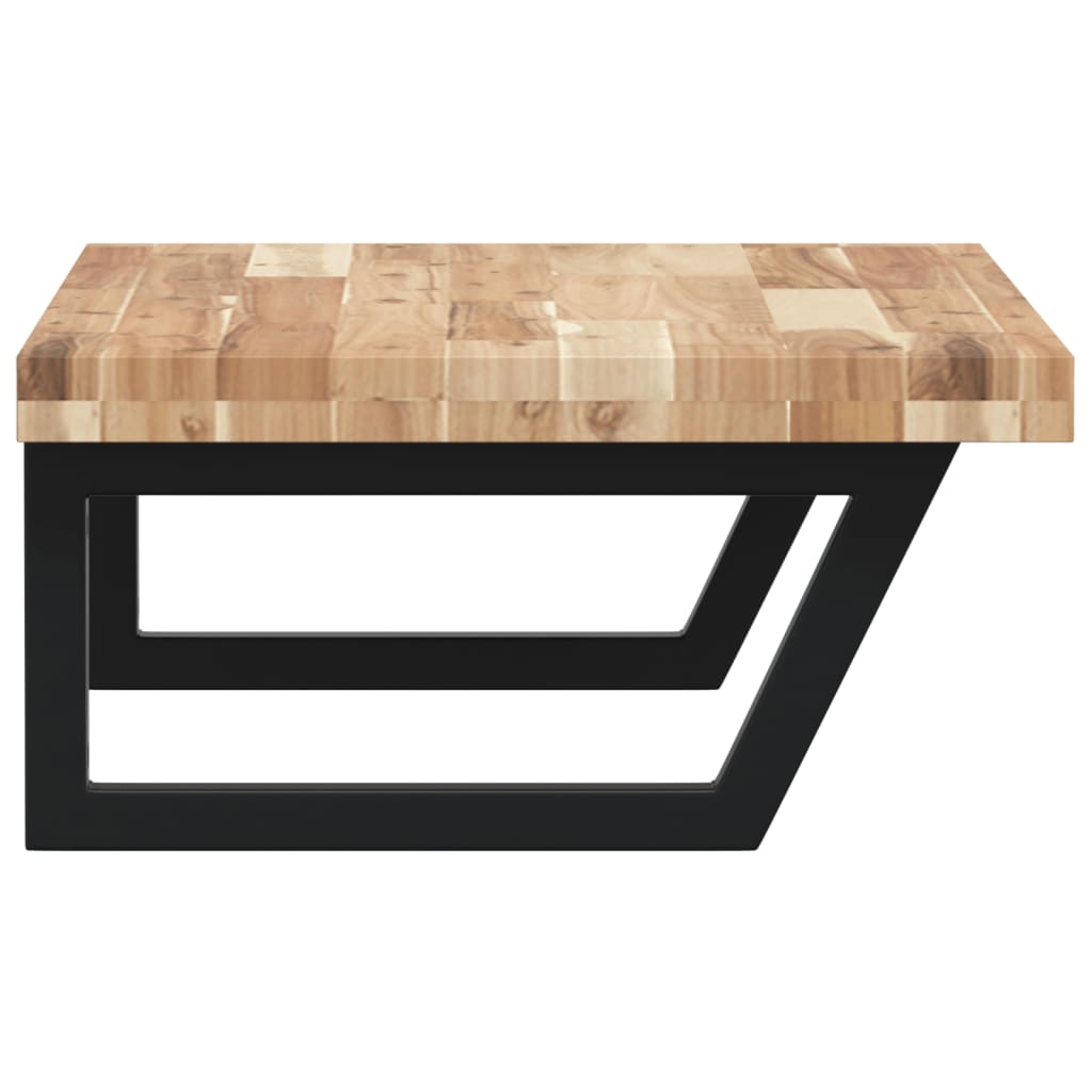 vidaXL Ράφι Νιπτήρα Τοίχου από Ατσάλι / Μασίφ Ξύλο Ακακίας