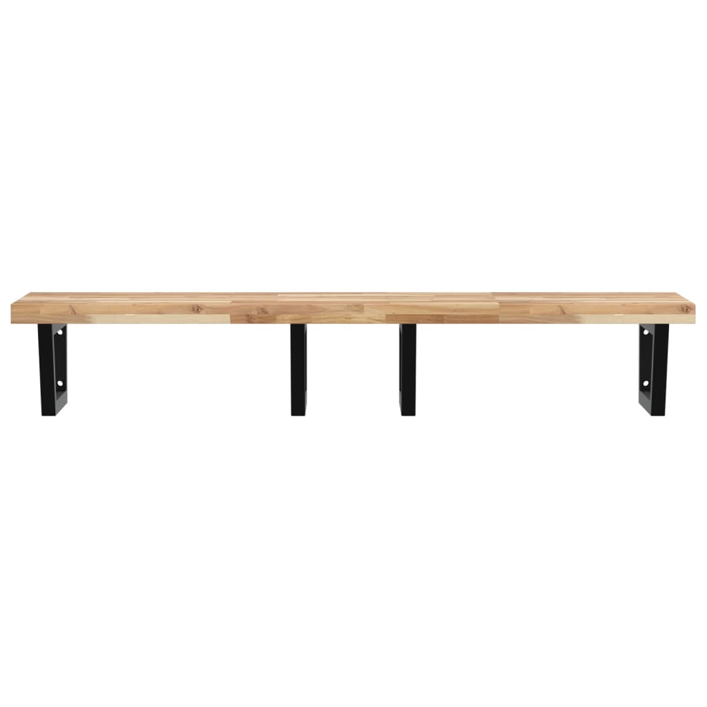 vidaXL Ράφι Νιπτήρα Τοίχου από Ατσάλι / Μασίφ Ξύλο Ακακίας