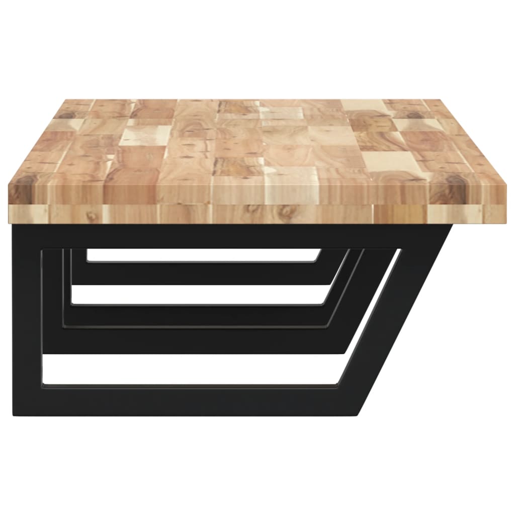 vidaXL Ράφι Νιπτήρα Τοίχου από Ατσάλι / Μασίφ Ξύλο Ακακίας