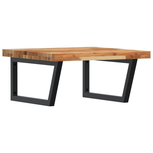 vidaXL Ράφι Νιπτήρα Τοίχου από Ατσάλι / Μασίφ Ξύλο Ακακίας