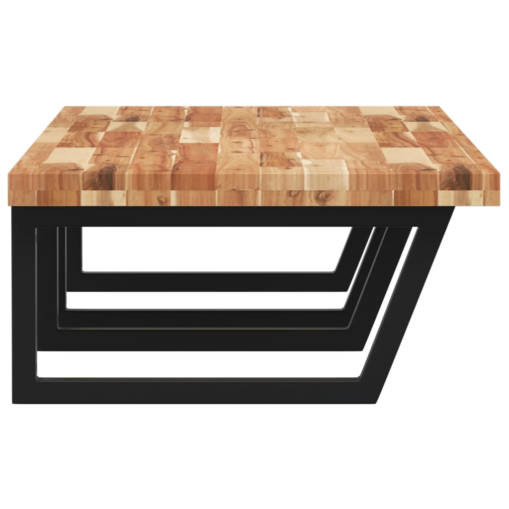 vidaXL Ράφι Νιπτήρα Τοίχου από Ατσάλι / Μασίφ Ξύλο Ακακίας