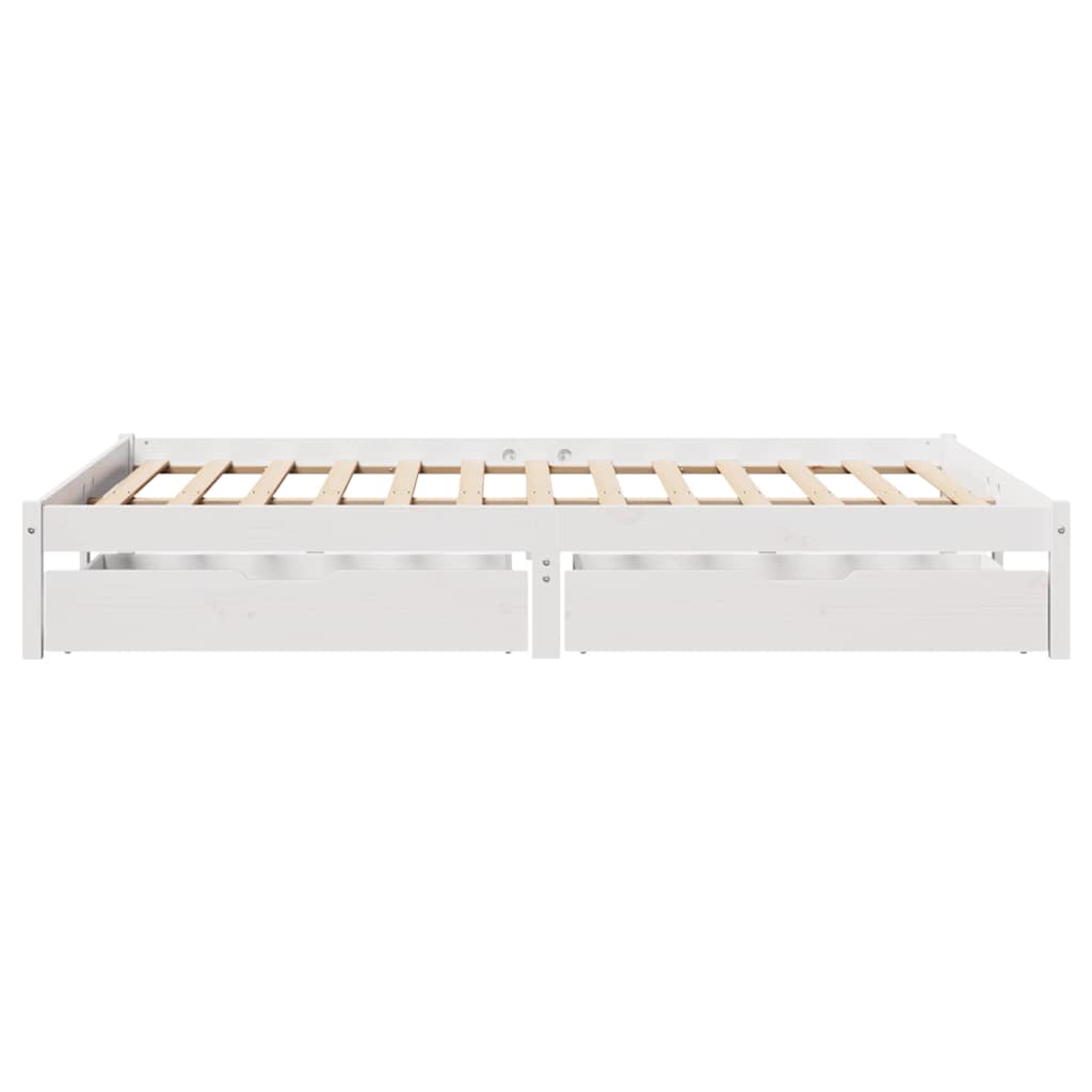 vidaXL Σκελετός Κρεβ. Χωρίς Στρώμα Λευκό 135x190 εκ Μασίφ Πεύκο