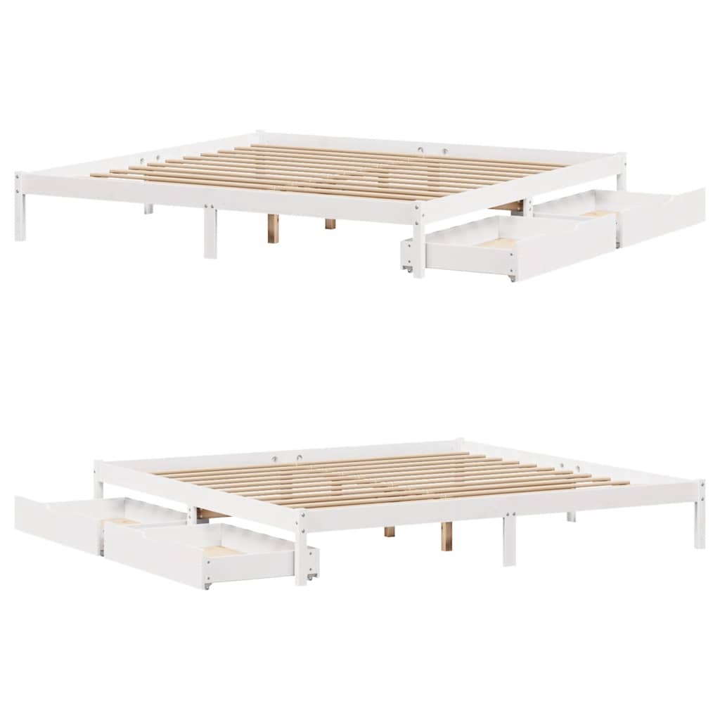 vidaXL Σκελετός Κρεβ. Χωρίς Στρώμα Λευκό 180x200 εκ Μασίφ Πεύκο