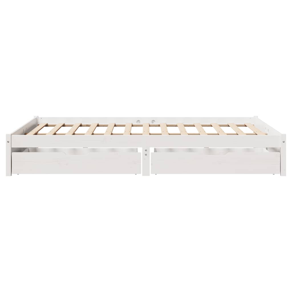 vidaXL Σκελετός Κρεβ. Χωρίς Στρώμα Λευκό 150x200 εκ Μασίφ Πεύκο