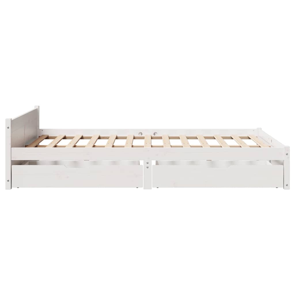 vidaXL Σκελετός Κρεβ. Χωρίς Στρώμα Λευκό 135x190 εκ Μασίφ Πεύκο