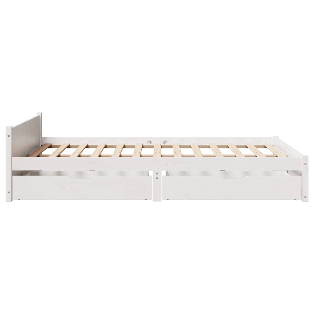 vidaXL Σκελετός Κρεβ. Χωρίς Στρώμα Λευκό 140x190 εκ Μασίφ Πεύκο