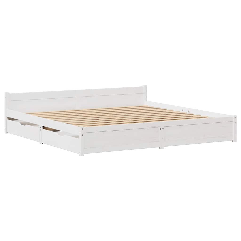 vidaXL Σκελετός Κρεβ. Χωρίς Στρώμα Λευκό 180x200 εκ Μασίφ Πεύκο
