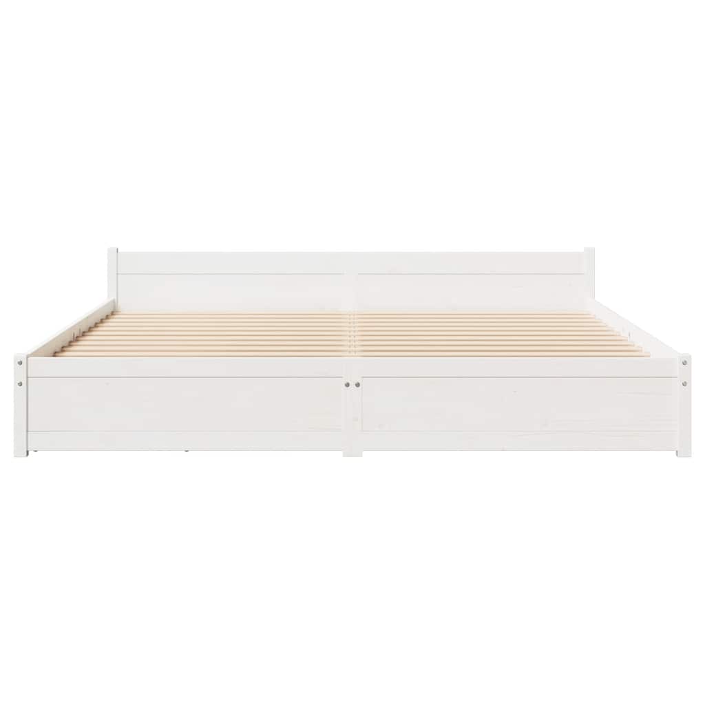 vidaXL Σκελετός Κρεβ. Χωρίς Στρώμα Λευκό 180x200 εκ Μασίφ Πεύκο