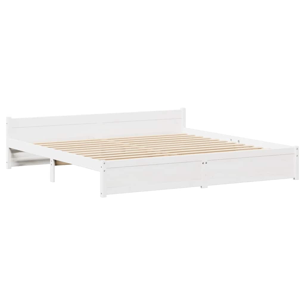 vidaXL Σκελετός Κρεβ. Χωρίς Στρώμα Λευκό 180x200 εκ Μασίφ Πεύκο