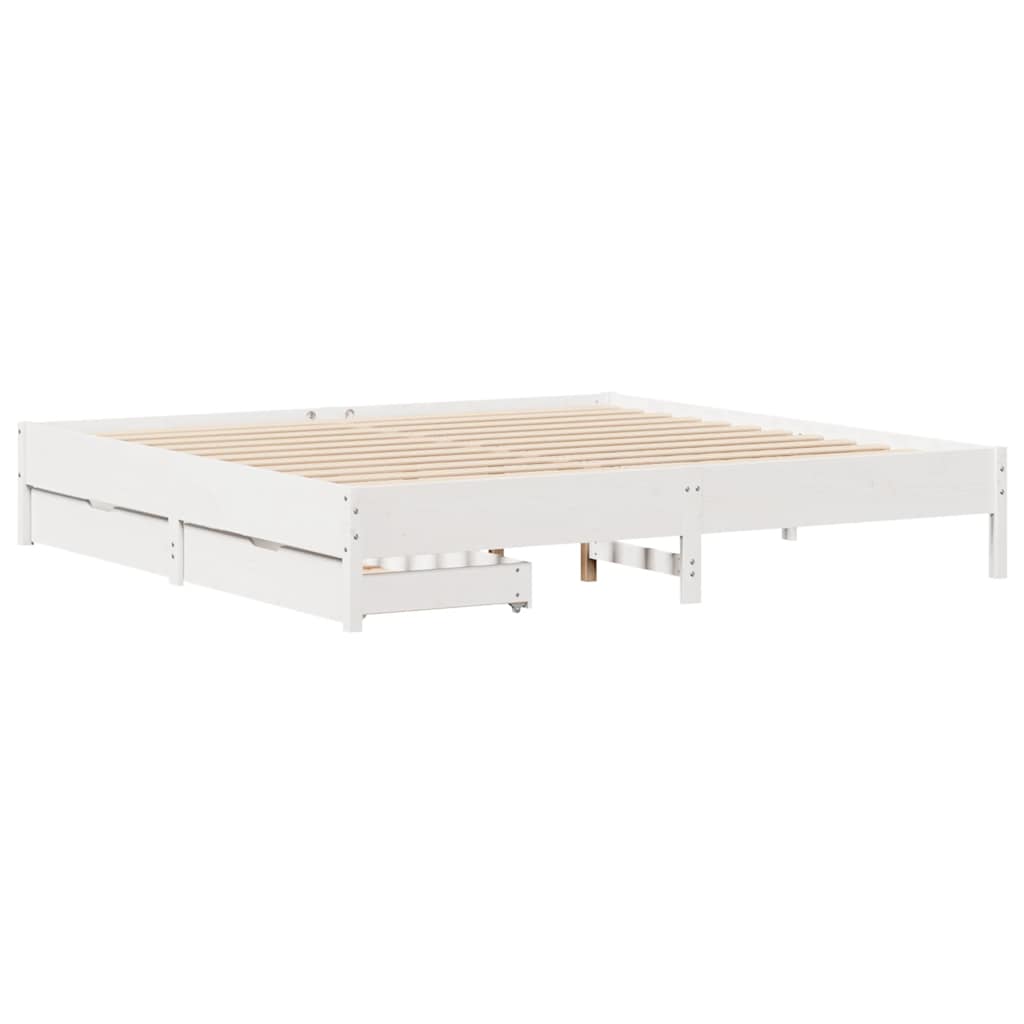 vidaXL Σκελετός Κρεβ. Χωρίς Στρώμα Λευκό 180x200 εκ Μασίφ Πεύκο