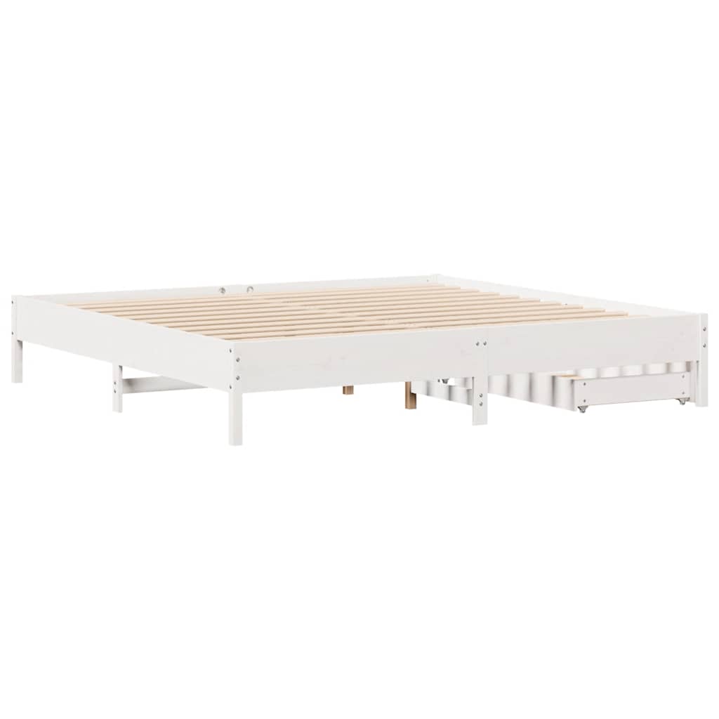 vidaXL Σκελετός Κρεβ. Χωρίς Στρώμα Λευκό 180x200 εκ Μασίφ Πεύκο